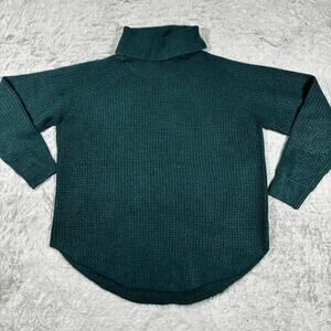 Kuhl Sienna Sweater Womens XL Waffle Knit Green Chunky Cowl Neck Cozy Cabin